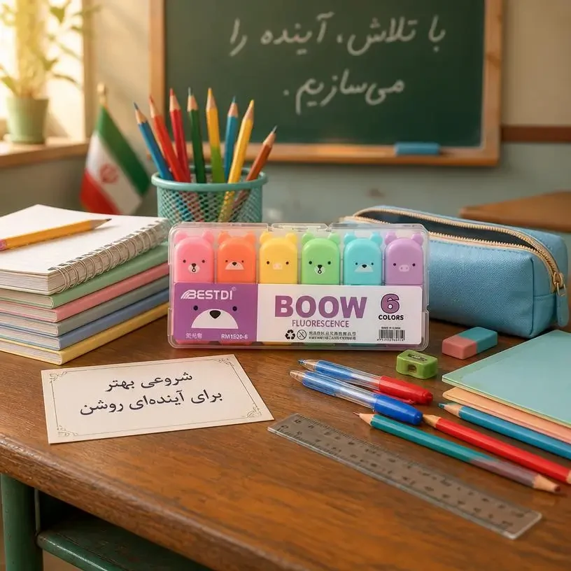 قالب ست کامل بازگشایی، لوازم‌التحریر و نوشت‌افزار