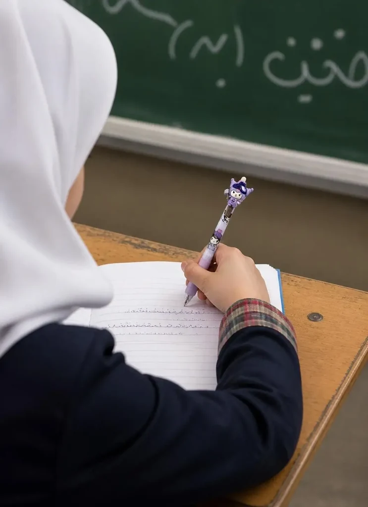 قالب دانش‌آموز در حال نوشتن، لوازم‌التحریر و نوشت‌افزار